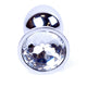 Anal Plug Silver Decorated Cooling And Heating 7 Cm Transparent