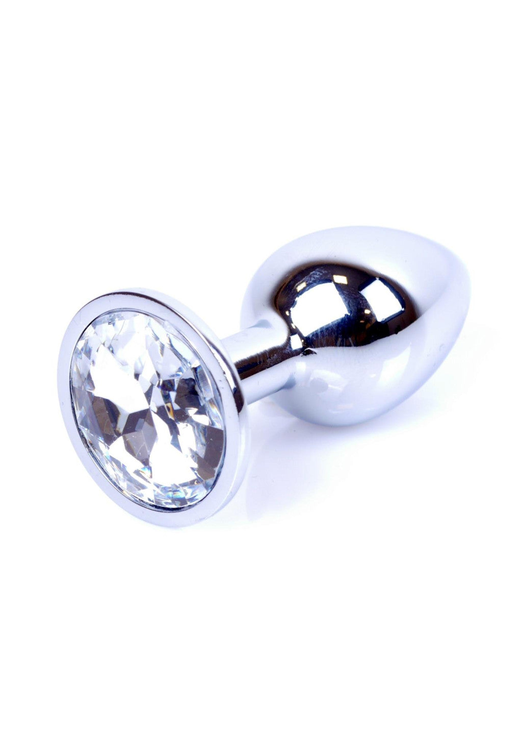 Plug Jewelry Made Of Steel Coolable And Heatable 7 Cm With Transparent Crystal Decoration