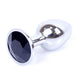 Anal Plug Metal Coolable 7 Cm With Black Crystal Decoration
