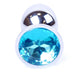 Anal Plug Stainless Steel Jeweled 7 Cm Light Blue