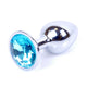 Anal Plug With Decorative Crystals Metal 7 Cm Light Blue