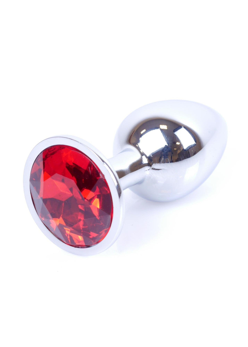 Anal Plug With Decorative Crystal Metal 7 Cm Red