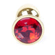 Anal Plug Metal Jeweled Anatomical Shape 7 Cm Red