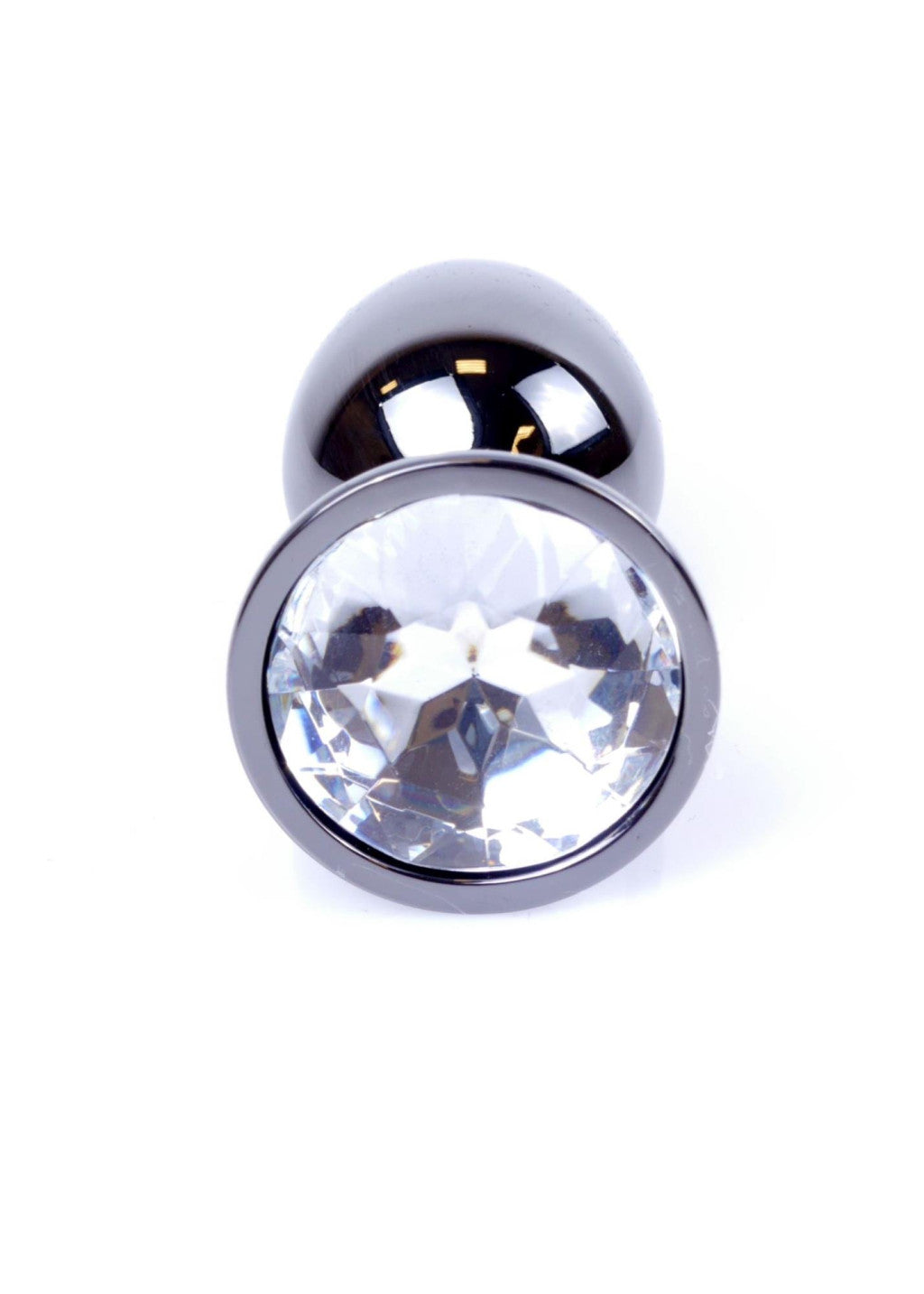 Anal Plug Anatomically Shaped Decorated 7 Cm Silver Grey