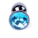 Anal Plug Jeweled Anatomical Shape 7 Cm Light Blue Dark Gray