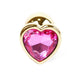 Anal Plug Heart-shaped Metal 7 Cm Pink