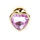 Anal Plug Wide End Jeweled 7 Cm Gold-pink
