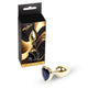 Sex Toy Anal Plug Metal Coolable Anatomical 7 Cm Black With Gold Heart