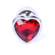 Anal Plug Metal Material Decorated 7 Cm Red