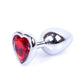Anal Plug Metal Material Decorated 7 Cm Red