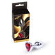 Mylove Toys Anal Plug Jeweled Stainless Steel 7 Cm Red