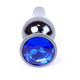 Anal Plug Jeweled Metal Coolable-heatable 9.5 Cm Dark Blue
