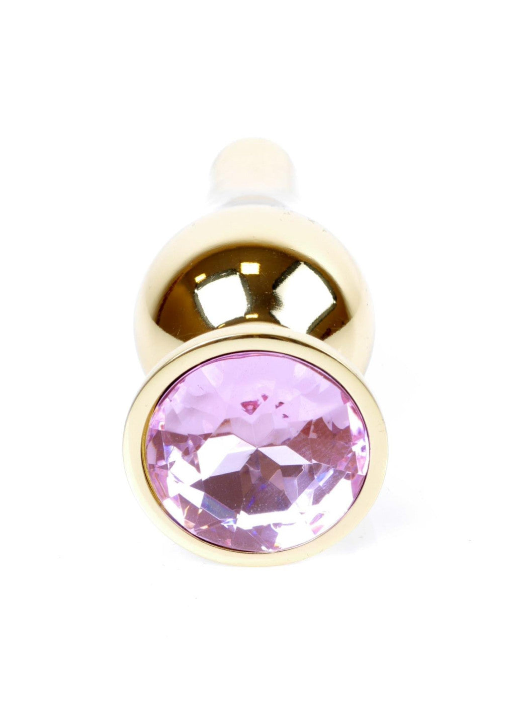 Anal Plug Metal Anatomical Shape Decorated 9.5 Cm Gold-pink