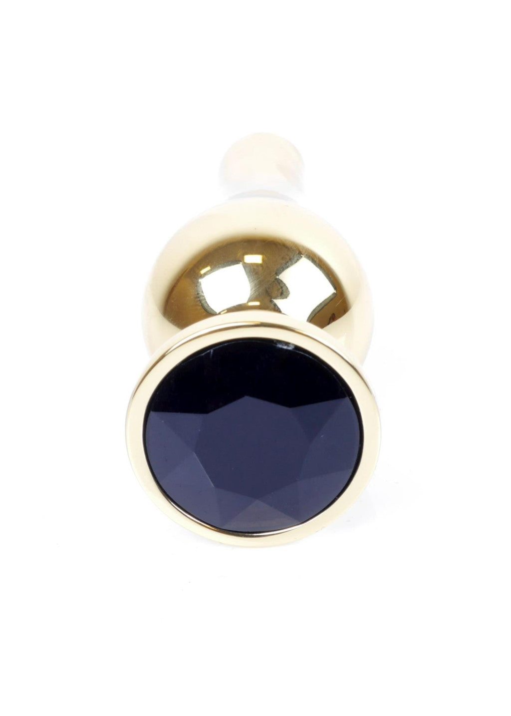 Anal Plug Metal Anatomical Jeweled 9.5 Cm Black