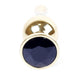Anal Plug Metal Anatomical Jeweled 9.5 Cm Black