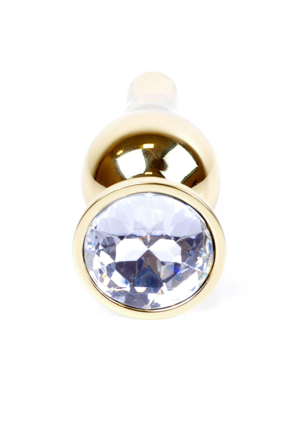 Anal Plug Elegant Metal Material 9.5 Cm Transparent