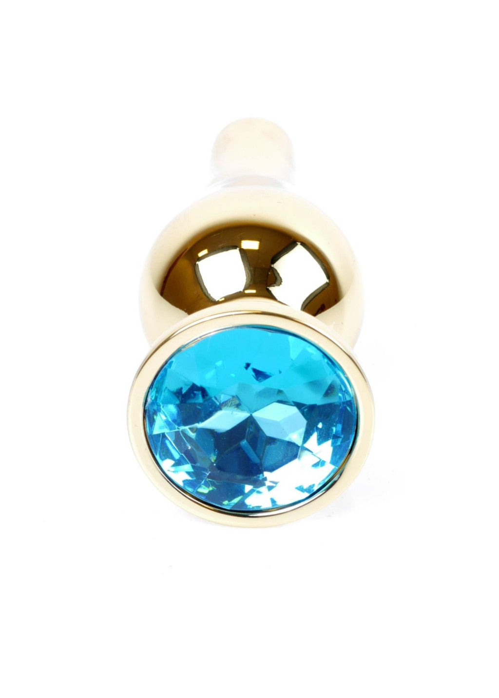 Sex Toy Anal Plug Metal Material Coolable 9.5 Cm Light Blue