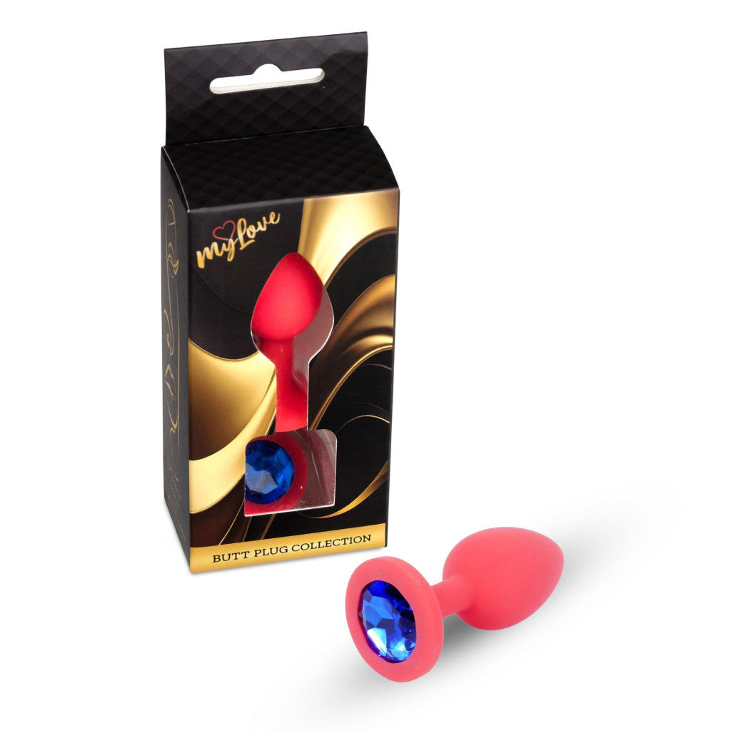 Mylove Toys Anal Plug Silicone Jeweled 7 Cm Red Small Size