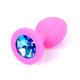 Anal Plug Silicone With Jewel Bulbous 7 Cm Light Blue