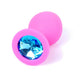 Anal Plug Silicone Smooth Jeweled 8 Cm Light Blue