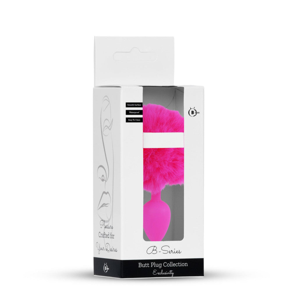 Silicone Anal Plug Soft Bunny Tail 6.5 Cm Pink