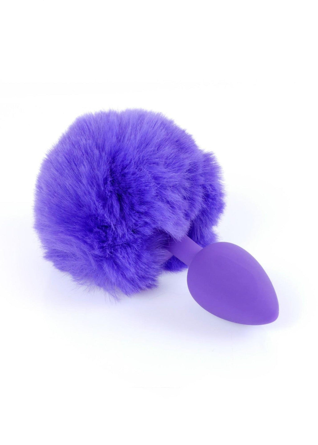 Silicone Anal Plug Soft Bunny Tail 6.5 Cm Purple