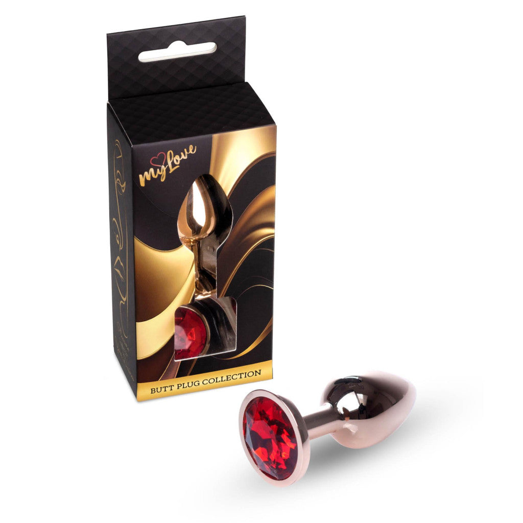 Mylove Toys Anal Plug Metal Coolable Comfortable 7 Cm Red Gold