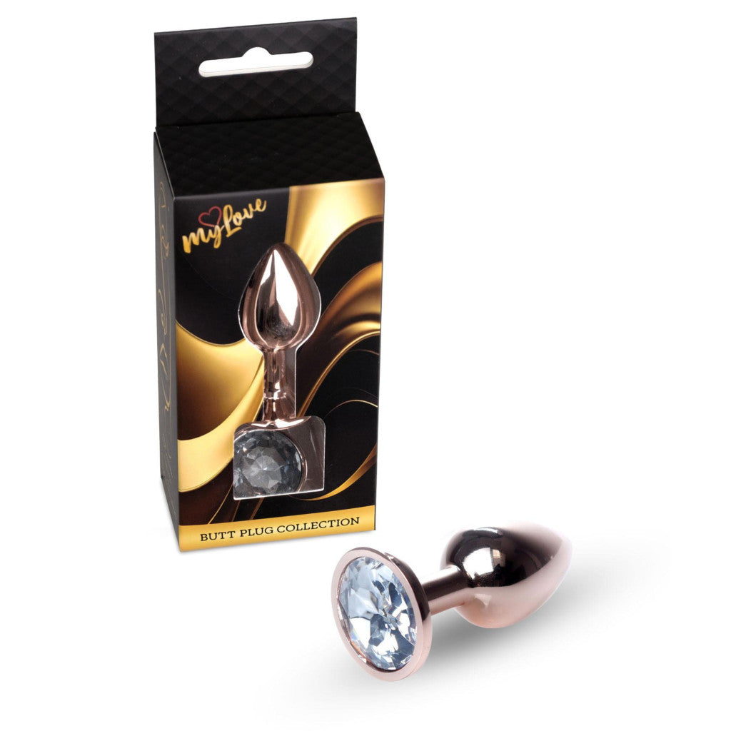 Mylove Toys Anal Plug Metal Coolable 7 Cm Red Gold Crystal
