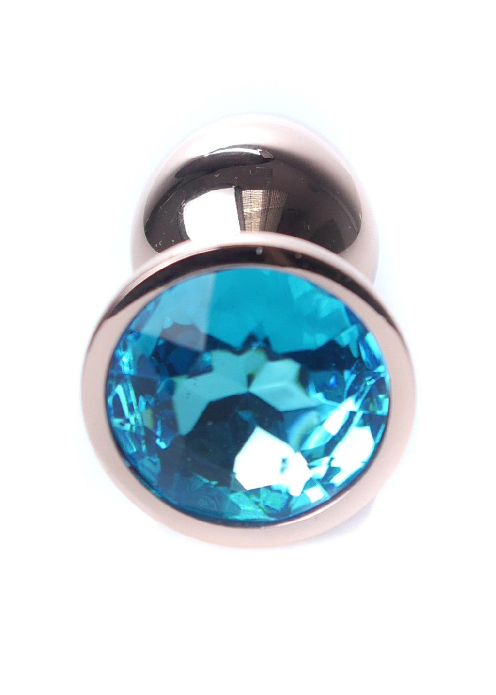 Anal Plug Metal Coolable 7 Cm Light Blue Gold Red