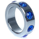 Metal Penis Ring With Sparkling Blue Stones 3.5 Cm Blue