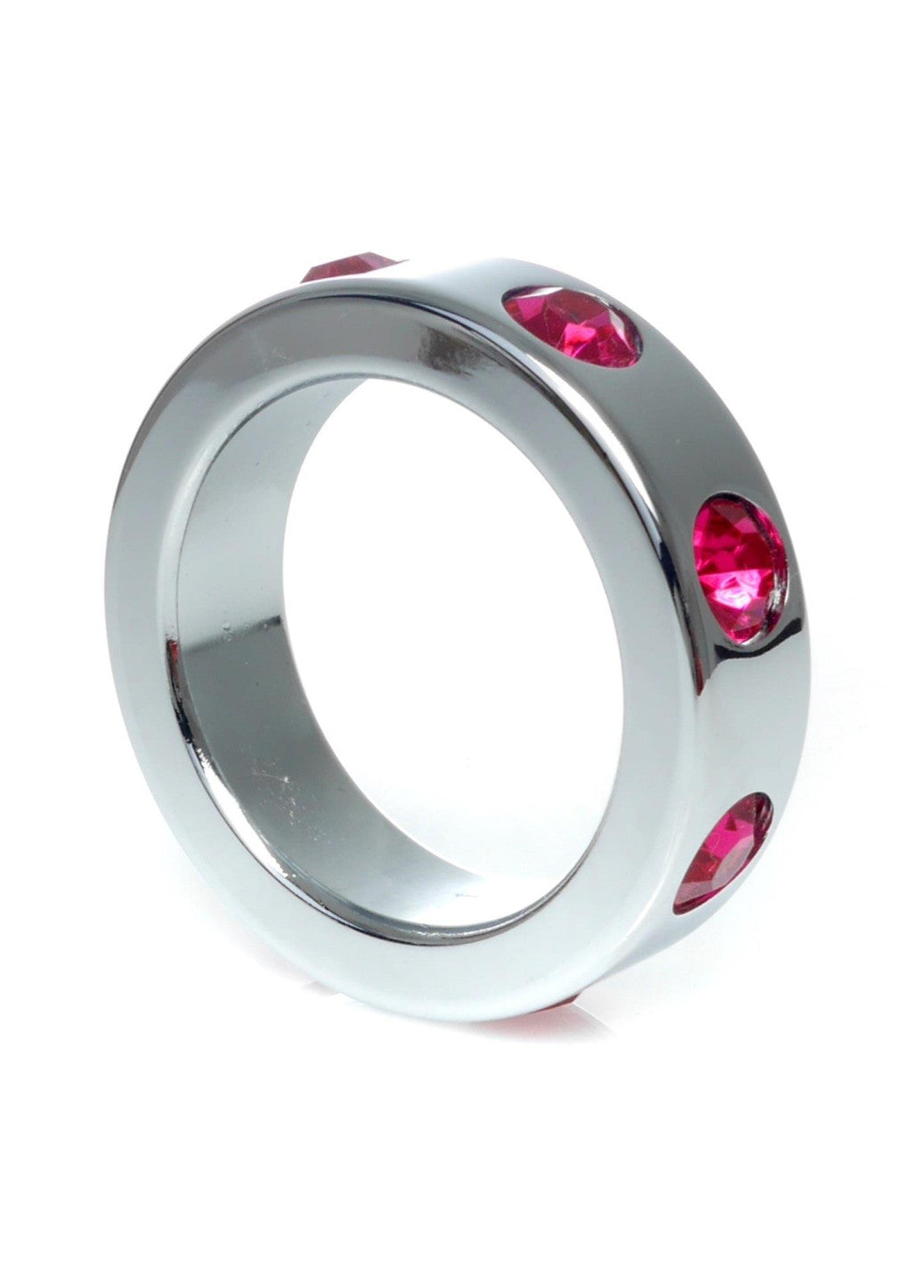 Pierścień Penis Ring Metal Material Diamond Decoration Medium Pink