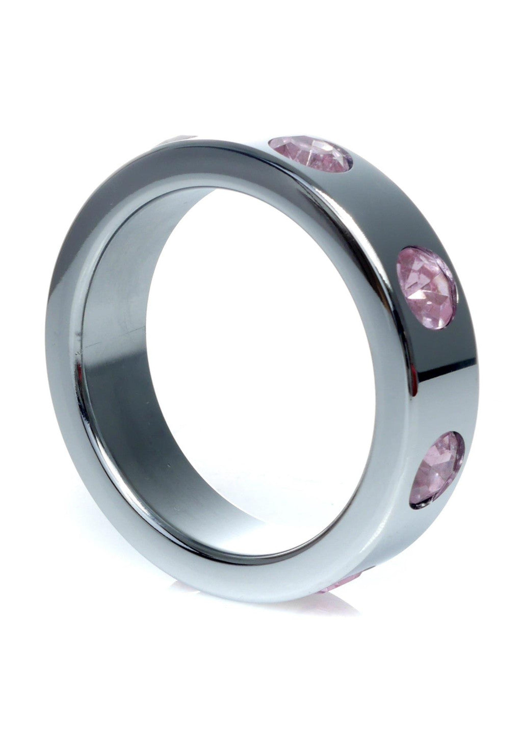 Metal Penis Ring With Diamonds Extension 4.5 Cm Large Size Black