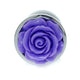 Anal Plug Stainless Steel Coolable-heatable 7 Cm Purple Rose Ornament