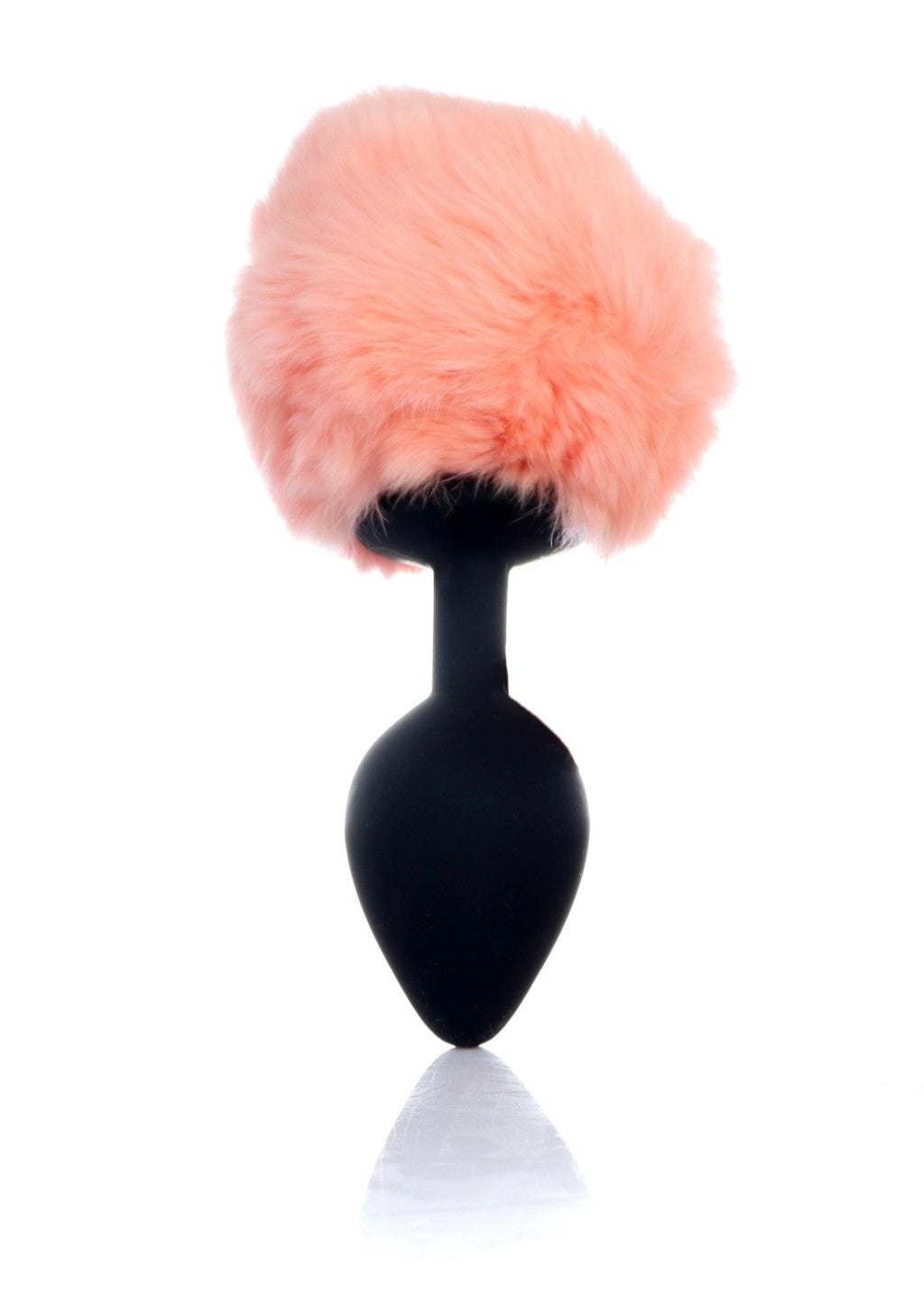 Anal Plug With Soft Bunny Tail Silicone 8 Cm Black-peach