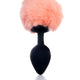 Anal Plug With Soft Bunny Tail Silicone 8 Cm Black-peach