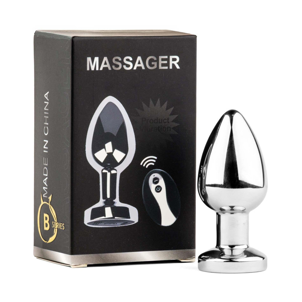 Metal Anal Dildo Size M With Remote Control And Usb Vibrator