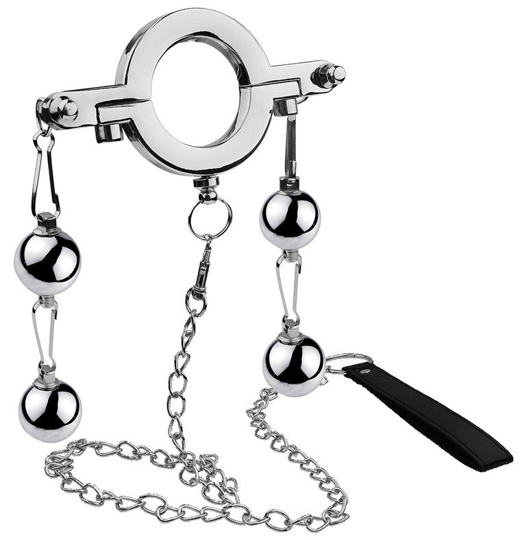 Metal Testicle Stretcher With 4 Balls - 300g Premium Experience