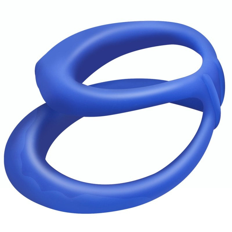 Duo Soft Silicone Double Penis Ring – Blue