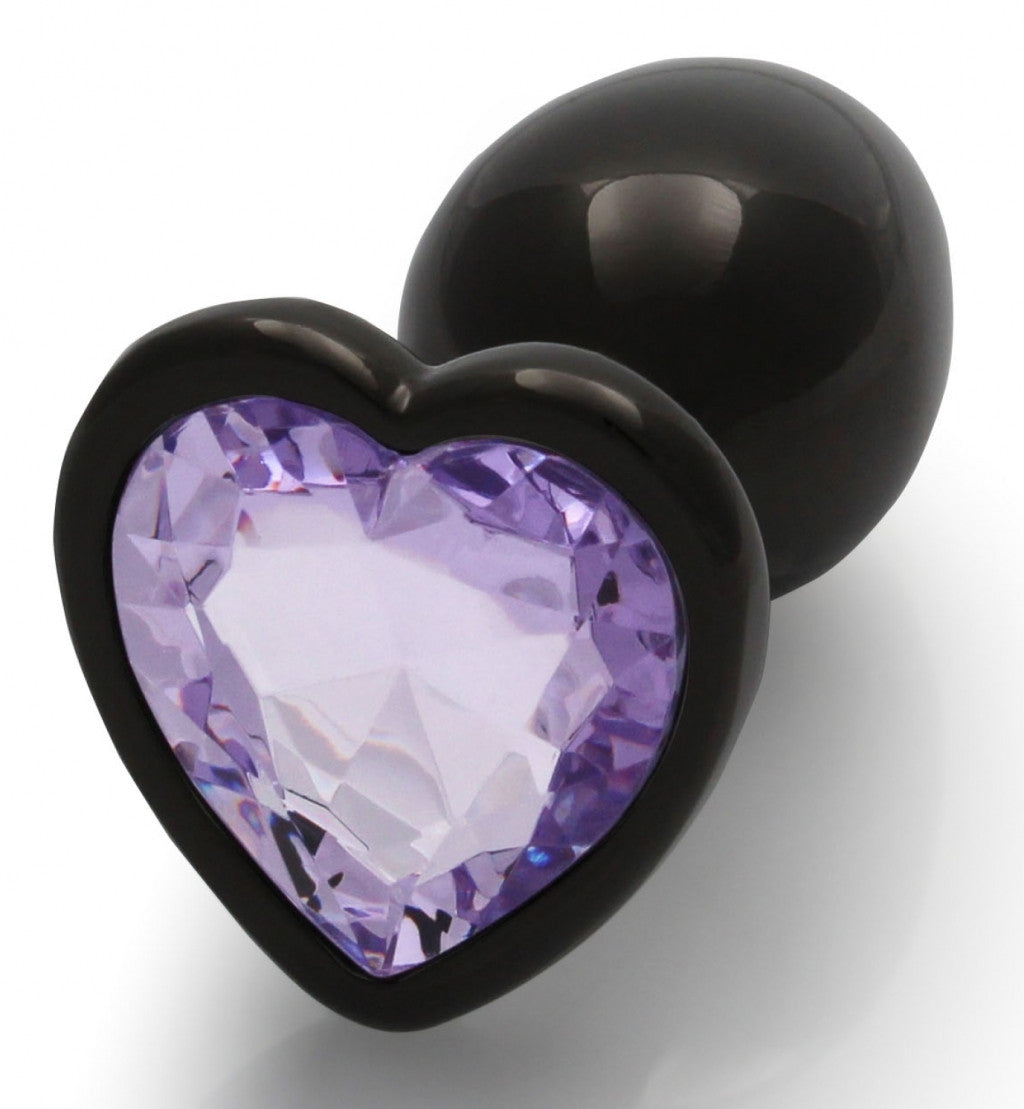 Bijou Heart Gem S – Premium Anal Stone Black-purple 6 X 2.6 Cm