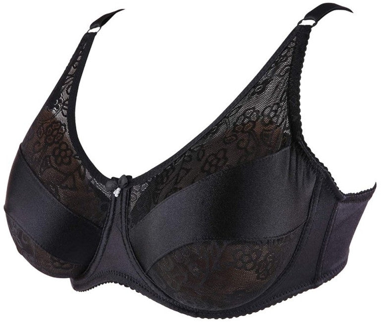 Bra With Breast Prosthesis Holder Pocket Black Lace