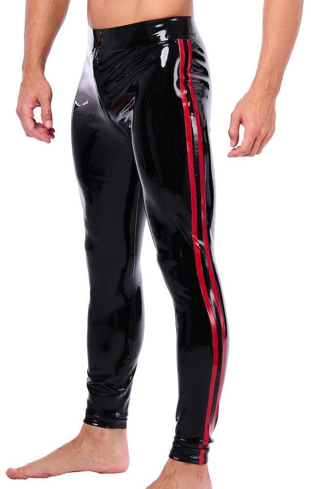 Xrub – Black And Red Latex Pants With Front And Back Zippers