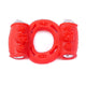 Vibrating Penis Ring Double Stimulation Red