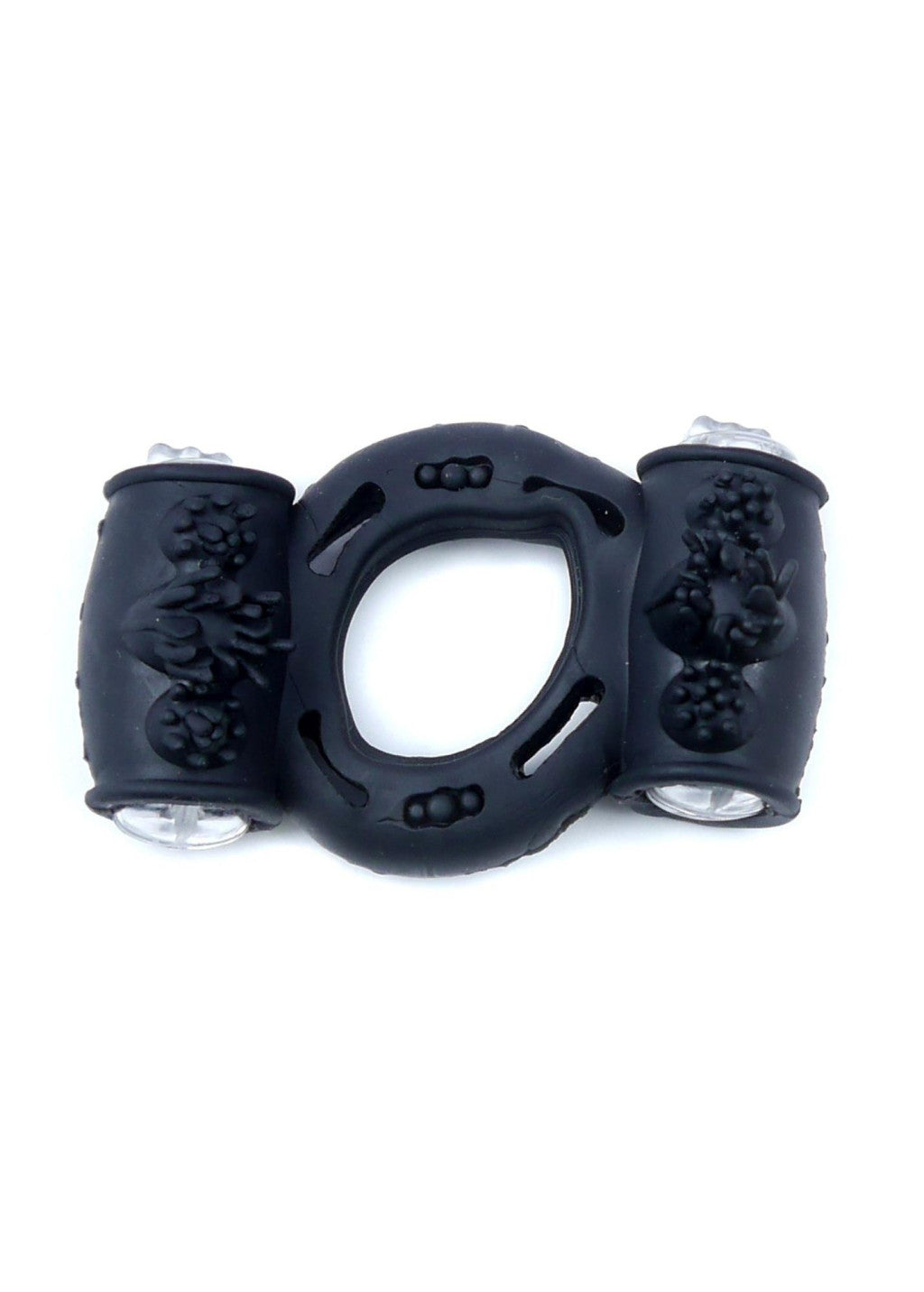 Vibrating Penis Ring Stimulating Bumps Flexible Black