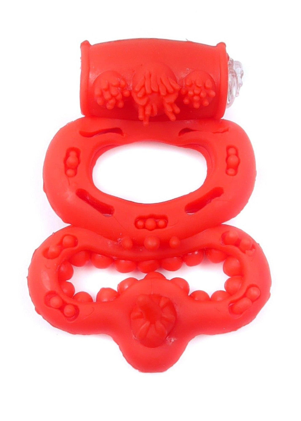 Vibrating Penis Ring For Erection Enhancement And Clitoral Stimulation Red