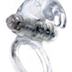 Vibrating Penis Ring With Clitoral Stimulator Transparent Elastic