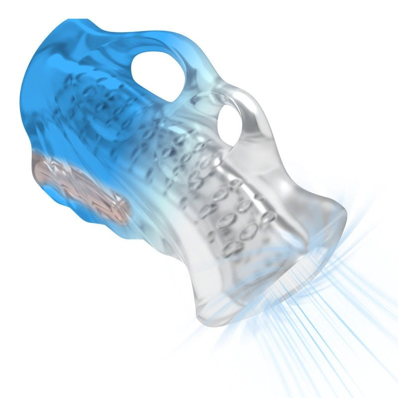 Premium Vibrating Masturbator – Blue Frosty Experience