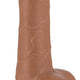 Sensual Brown Dildo With Sliding Leather Cover – 13 X 3.8 Cm
