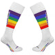 Pride Football – White Rainbow High Socks