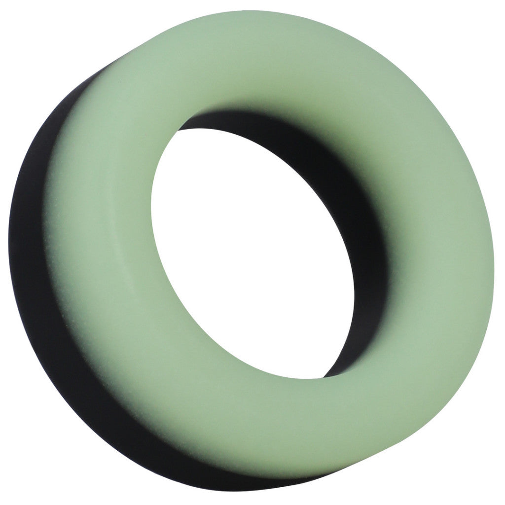 Phosphorescent Big O – Glowing Cockring 32 Mm Black-green