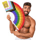 Rainbow Fan 64 Cm With White Frame Polyester